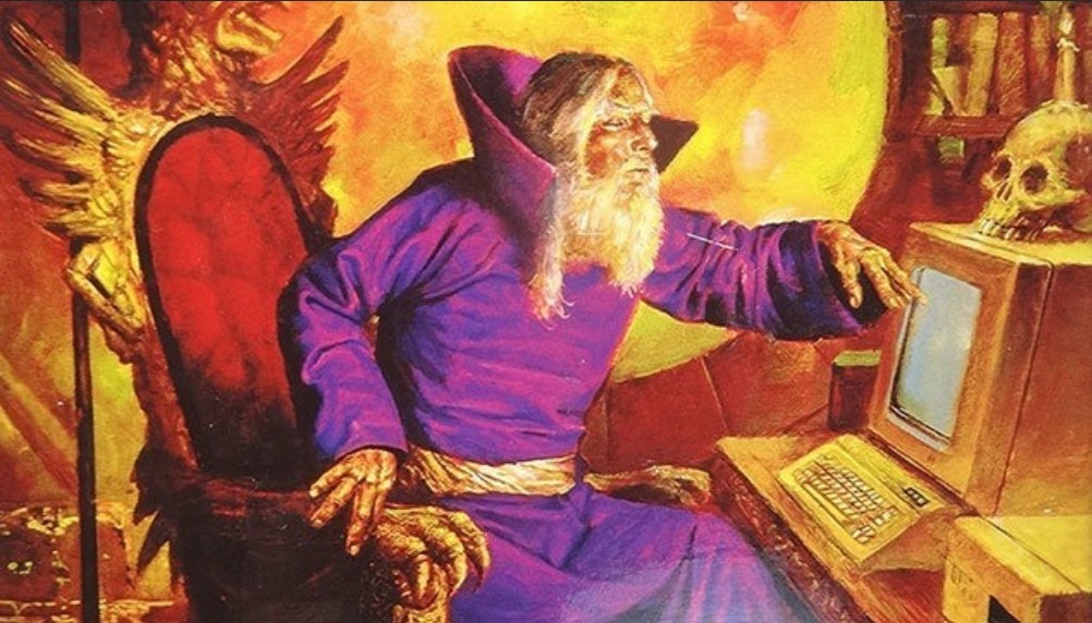a wizard on a computer